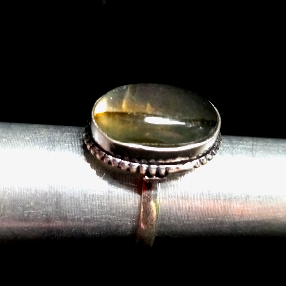 107 NWT Labradorite gemstone crystal 925 silver ring size 8.5 free shipping sale - Picture 4 of 8